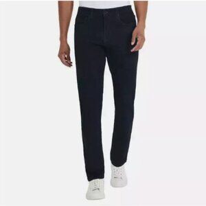 NEW Kenneth Cole Mens 38x34 Straight Fit Stretch Denim Jeans Black Cotton Blend